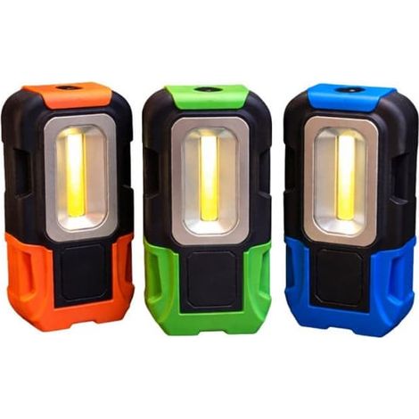 Lot de 2 lampes LED rotatives et magnétiques avec crochet de suspension - Éclairage portable, support, couleur aléatoire (1/5)