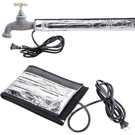 Ruban chauffant pour conduites d'eau, couverture chauffante pour conduites d'eau Couvercle d'enveloppe de tuyau 110 V,Couverture de trace de chaleur de l'eau de papier d'aluminium d