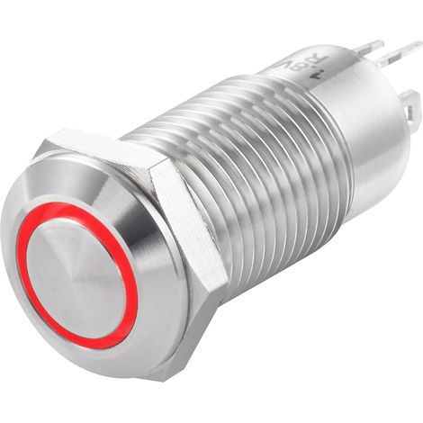 TRU COMPONENTS TC-7494672 TC-GQ12-CH-10ZE/J/R/12V/S Drucktaster 36 V/DC 1 A 1 x Aus/Ein rastend Rot