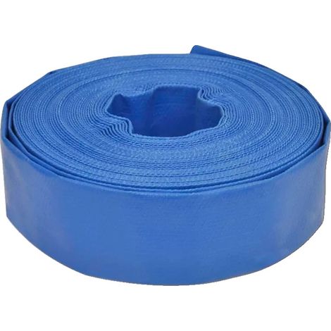 Tuyau à plat, longueur de 50 m, diamètre de 1,5", Bleu (1/2)