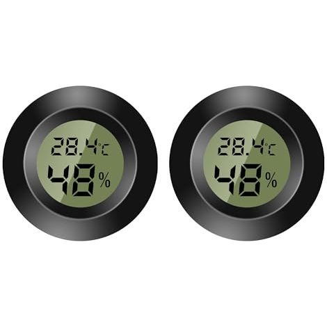 Thermomètre d'intérieur numérique - Mini hygromètre - Écran LCD numérique - Pour intérieur et extérieur - Humidimètre pour humidificateur, cave, chambre de bébé - Fahrenheit ou Celsius (2) (1/4)