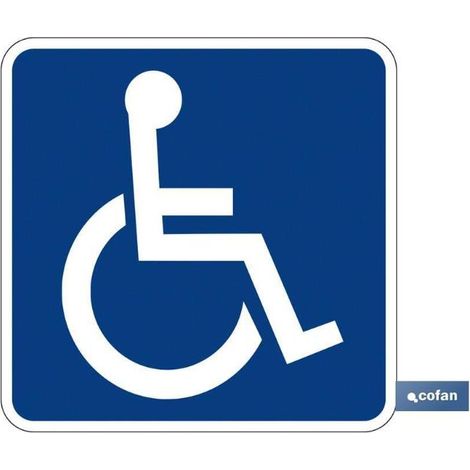 Placa minusválidos V-15 de aluminio 210x210 mm para señalización especial
