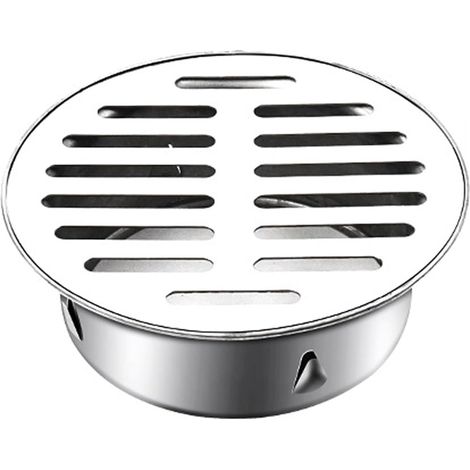 Siphon de Sol en Acier Inoxydable 110mm - Siphon Anti-Blocage pour Balcon et Salle de Bain - Couvercle Rond, Siphon Haute Qualité