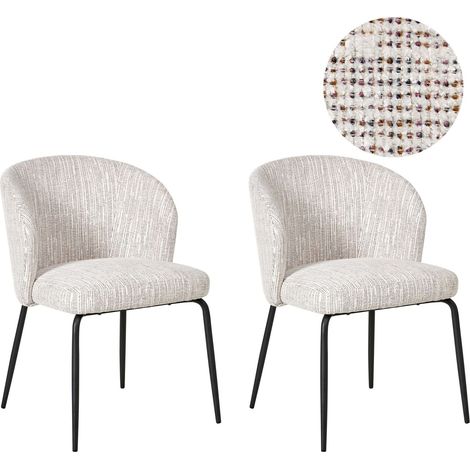 Set of 2 Dining Chairs ZANA Fabric Multicolour (1/5)