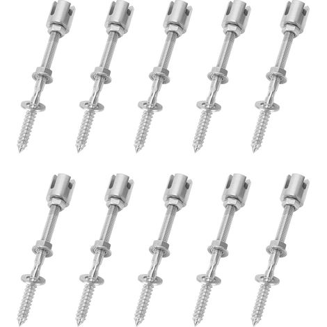 Lot de 10 clips à gorge croisée, accessoires pour câbles en acier inoxydable 316, 4 mm (1/5)