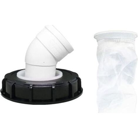 45°Filtre à Couvercle IBC, Filtre à Eau de Pluie en Nylon 163 mm, Lavable avec Couvercle pour réservoir d'eau de Pluie IBC DN 150 (1/5)