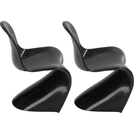 2 Chaises Noires Miniatures 1/6 pour Décor de Maison de Poupée, Style Moderne DIY 14x9x8cm (1/5)