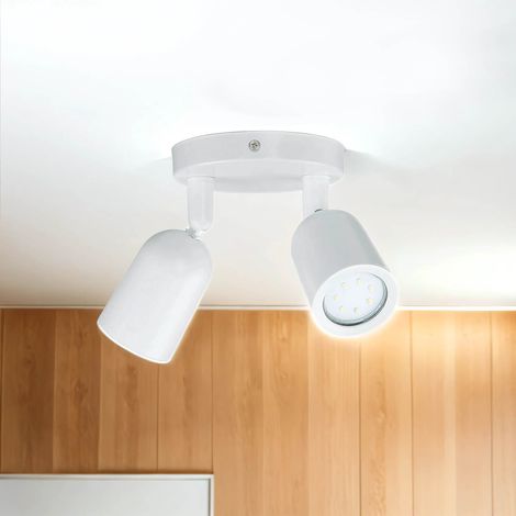 Deckenstrahler verstellbar B: 13 cm Weiß GU10 2-flammig Spot Lampe Decke