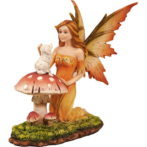 Signes Grimalt Figura De Hada Figuras Hada Con Perro Fantasia Marrón 8x13x15cm 33661
