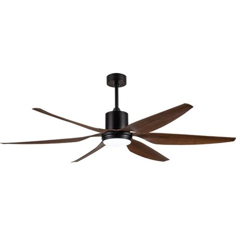 Ventilatore da Soffitto con Luce Led 24w e Motore DC 36w in Nero e Legno