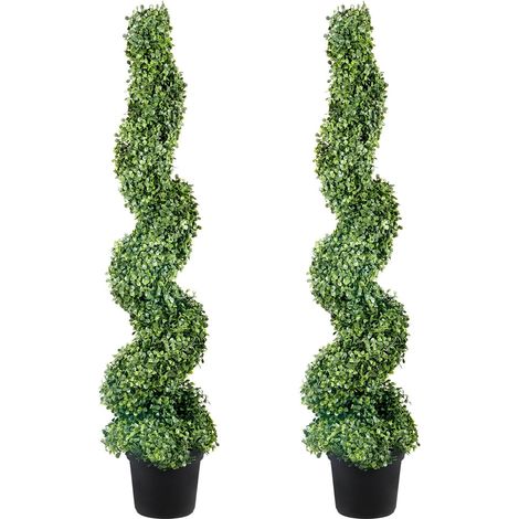 Arbres Topiaires Artificiels en Bouleau, 121,9 cm (Lot de 2) Plantes Décoratives Vertes pour Intérieur et Extérieur (1/5)