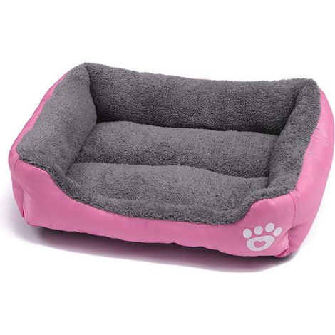 Lit pour chien/chien, lavable et moelleux, rose, taille S (1/4)