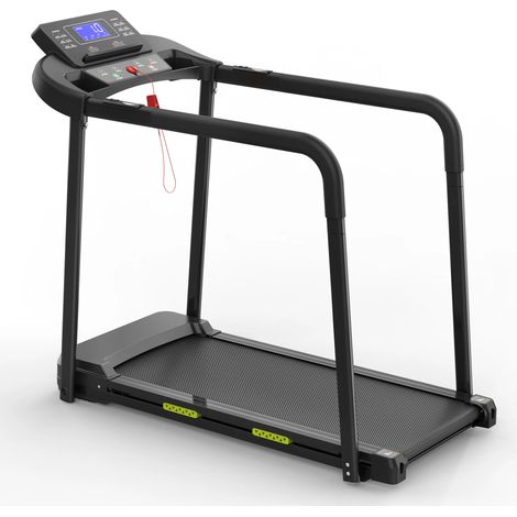 Klappbares Laufband für Senioren – Robuste Konstruktion mit langen Handläufen – Großes LED-Display – Belastbarkeit 135 kg – App-verbunden