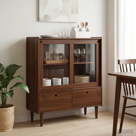 vidaXL Credenza BILBAO Caramello scuro 104 x 40 x 120 cm (1/5)