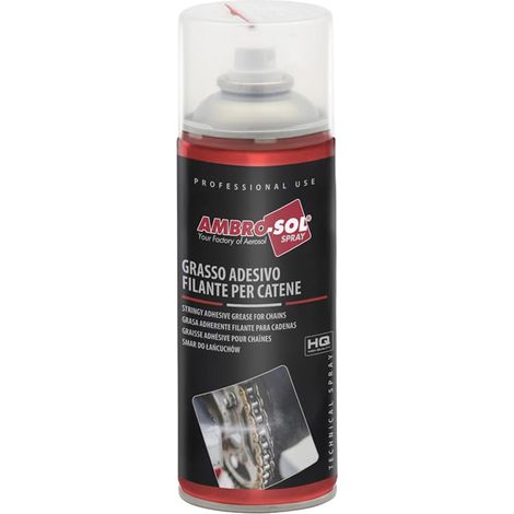 Grasso Adesivo Filante Catene Moto ad Alte Prestazioni Ambro-Sol Spray da 400 ml (1/5)