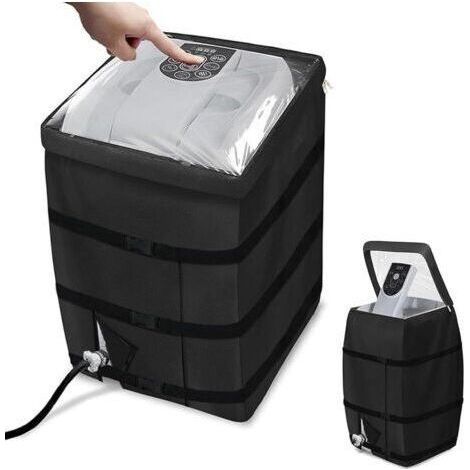 Housse de protection pour pompe de chauffage de spa, avec ouverture zippée et fenêtre transparente en PVC, imperméable et résistante aux UV, abri pour pompe de piscine, 40 x 37 x 54 cm (noir) (1/5)