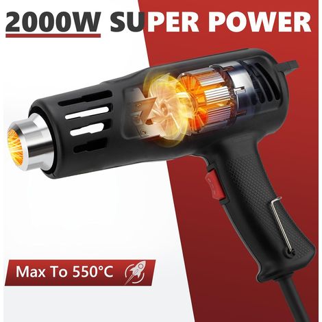 Zoternen Décapeur Thermique 1200W - Pistolet à Air Chaud 150-550℃ - 7 Accessoires - Protection Surcharge (1/5)