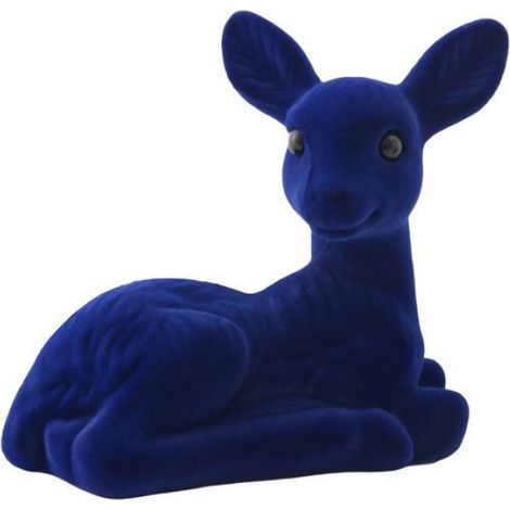 1 Ornement Cerf, Flocage bleu, 13,5x12 cm, Décoration simulation, Élan, Bureau Maison (1/4)