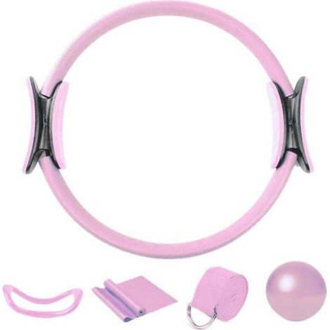 Anneau De Pilates - Cercle De Yoga - Bande Élastique De Yoga - Bande De Résistance - Kit D'entraînement Pilates 5 Pièces (1/4)