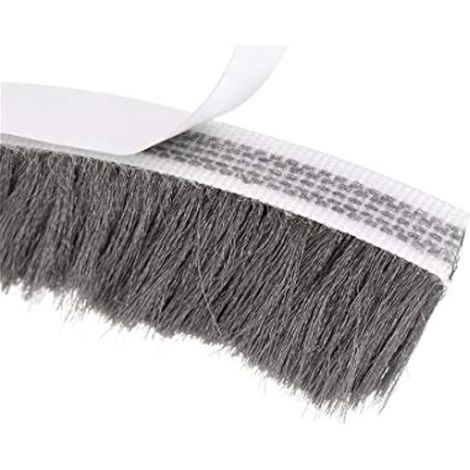 Bande de calfeutrage adhésive avec brosse, joint en mousse adhésif pour portes et fenêtres, 5 m x 9 mm x 23 mm, gris (1/4)