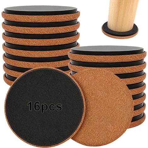 16 Pièces Patins Glisseurs pour Meubles, 9 cm Patin Meuble, Patins de Lits Glisseurs en Polyester et EVA, pour Tables, Chaises, Armoires, Canapés et Lits (1/5)
