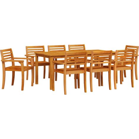 Maison Exclusive - Garten Essgruppe 9 stk. Braun Massivholz Akazi (1/5)