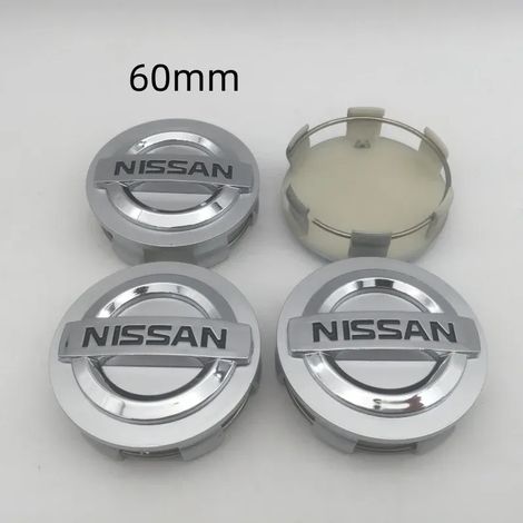 Satz mit 4 Nissan 3D 60mm Radnabenkappen - Styling-Zubehör