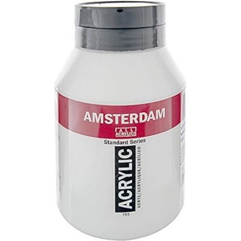 Peinture acrylique - Amsterdam - Acrilico Standard - 1 Lt - Bianco Di Titanio - Haute résistance à la lumière (1/2)
