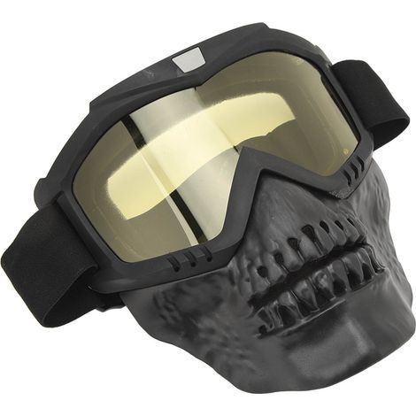 Motorradbrille mit Totenkopf-Motiv für Motocross, Quad- und Offroad-Rennen, Unisex und Damen, gelb. (1/5)