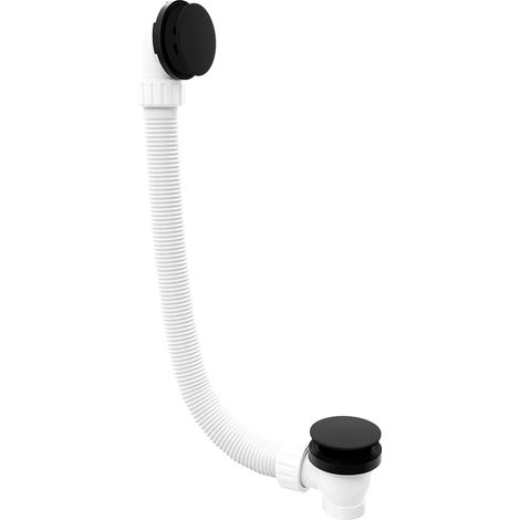 Bonde de baignoire Click-Clack (L) 1200 mm, bouchon 72 mm, noir mat (1/4)