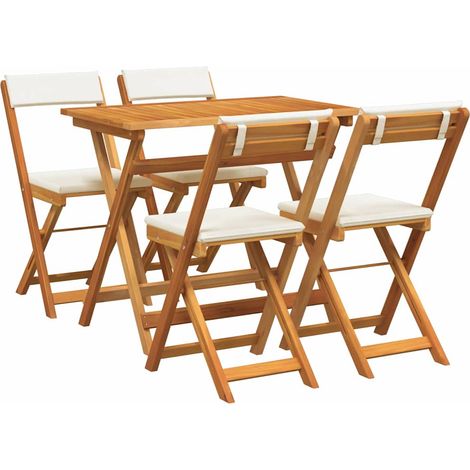 Ensemble bistrot 5 pcs，Salon de jardin Marron Bois d'acacia massif CFW68918 (1/5)