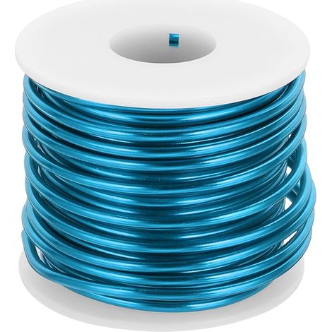 56 Pieds Fil D'Aluminium Anodisé 9 Gauge Souple Bleu 3mm (1/5)