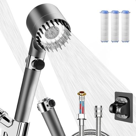 Pommeau Douche Anti Calcaire, Filtre à 15 Couches, Haute Pression (1/5)
