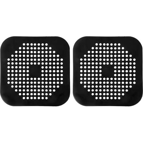 2-pack silicone drain strainer, silicone drain protector, drain strainer with suction cup for bathroom, shower, bathtub, kitchen (black)--DTEKGAZ