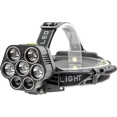 Lampe frontale super lumineuse, lampe frontale puissante 3000 lm étanche rechargeable par USB 18650 torche frontale camping pêche lanterne pour camping en plein air pêche randonnée (1/5)
