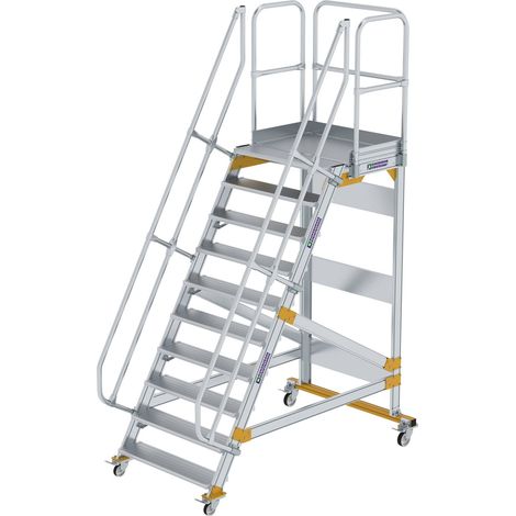 Günzburger Steigtechnik Escalier à plate-forme 60° mobile Largeur de marche 1 m 10 marches - 600750