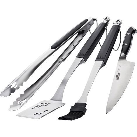 Ensemble de 4 ustensiles de chef - Pince / Spatule / Pinceau / Couteau (1/4)