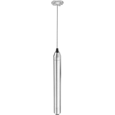 Mousseur à lait électrique portable sans fil en acier inoxydable pour café, outil de décoration à piles, fouet à main. (1/5)