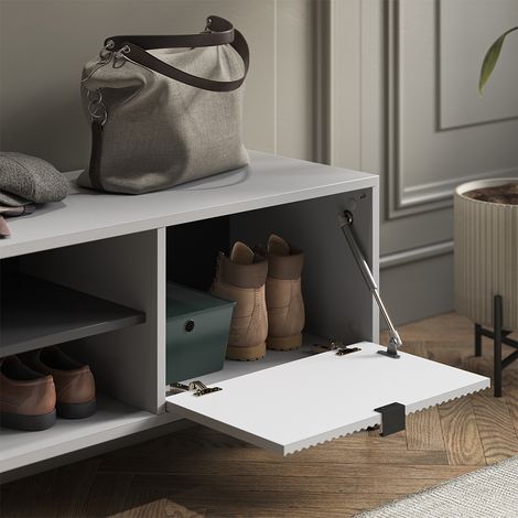 Schuhschrank Eliza, Grau, 100 x 45 cm mit Klapptür, Vicco