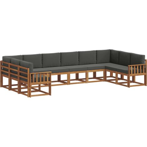 Outdoor Sofa Set 10 pcs Natural and Anthracite vidaXL (1/5)