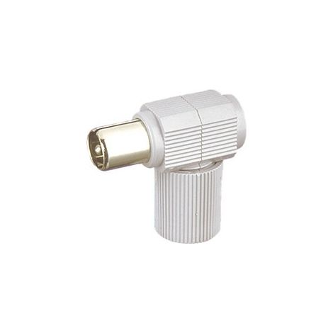 Conector Antena TV Macho 9,52mm Acodado Color BLANCO K13191