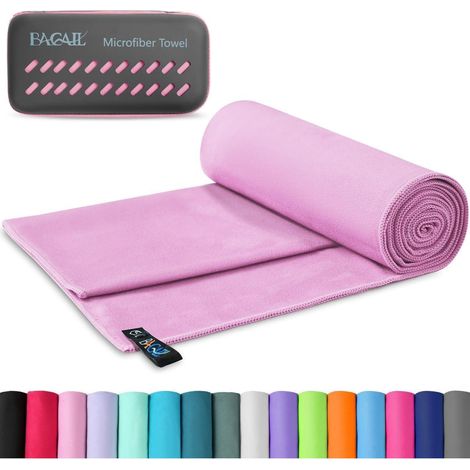 Handtuch Mikrofaser Schnelltrocknend Ultraleicht EVA Rosa XL 160x80cm (1/5)