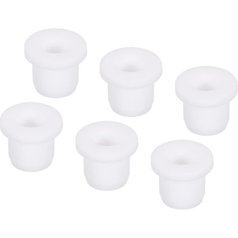 6Pcs Passe-Câble T-Forme Diamètre Installation 11mm, ID 7mm, Hauteur de 12mm Passe Fil Rondelle Caoutchouc Bouchons de Trous Flexibles pour Orifices de Câbles, Blanc (1/5)