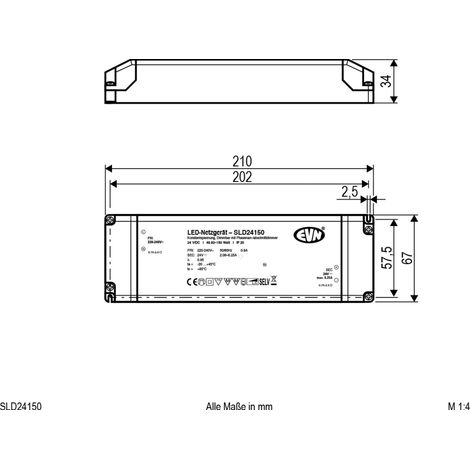 EVN LED-Netzgerät SLD24150 24V/DC dimmbar