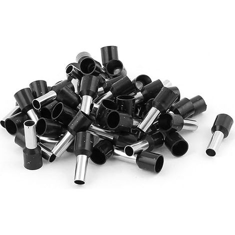50pcs 10mm2 Cable End Cap Crimp Lug Black