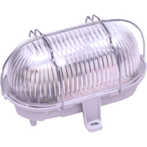 Oblò E27 + griglia, senza lampadina, ovale, bianco CENTRALE BRICO