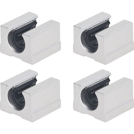 4 Blocs Coulissants à Billes Linéaires SBR12UU en Alliage d'Aluminium, Unité de Glissière Linéaire Ouverte (1/5)