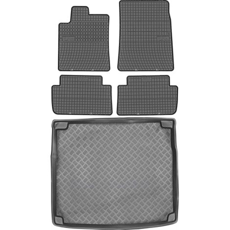 Juego de alfombrillas de goma para coche y alfombrilla para maletero para Peugeot 407 Estate (2004-2011). (1/5)