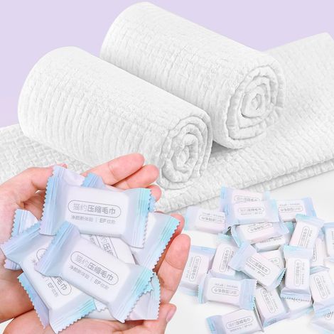 Packung mit 44 komprimierten Handtuchtabletten (25 x 40 cm), ideal für unterwegs, Camping, Sport, Urlaub, Küche und Outdoor-Aktivitäten. (1/5)