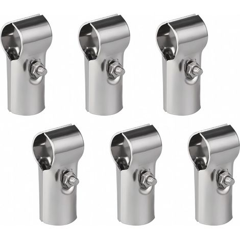 6 Pack 25mm T Tube Connector, Stainless Steel Tube Connector, Adjustable Tee Fitting with Screws and Nuts for Fence, Wire Mesh, Handrail and Tubular Structure (1/5)